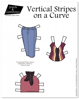 Fashionable paper dolls with jeans and a striped top! Super Cute. 