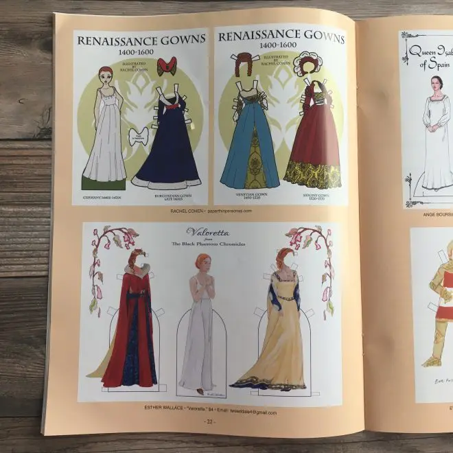 Renaissance paper dolls in Paper Doll Studio Magazine. 