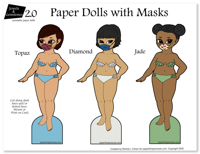 A kids activity idea for dress up- three paper dolls to dress- diverse curvy paper dolls.