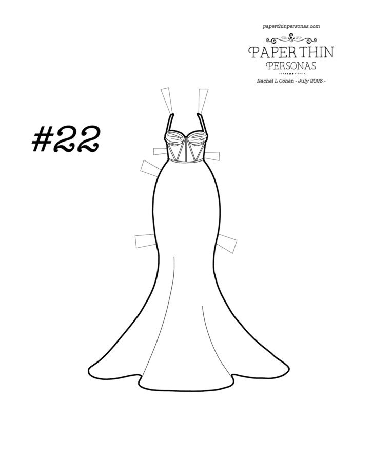 A paper doll evening down to color and cut out. 