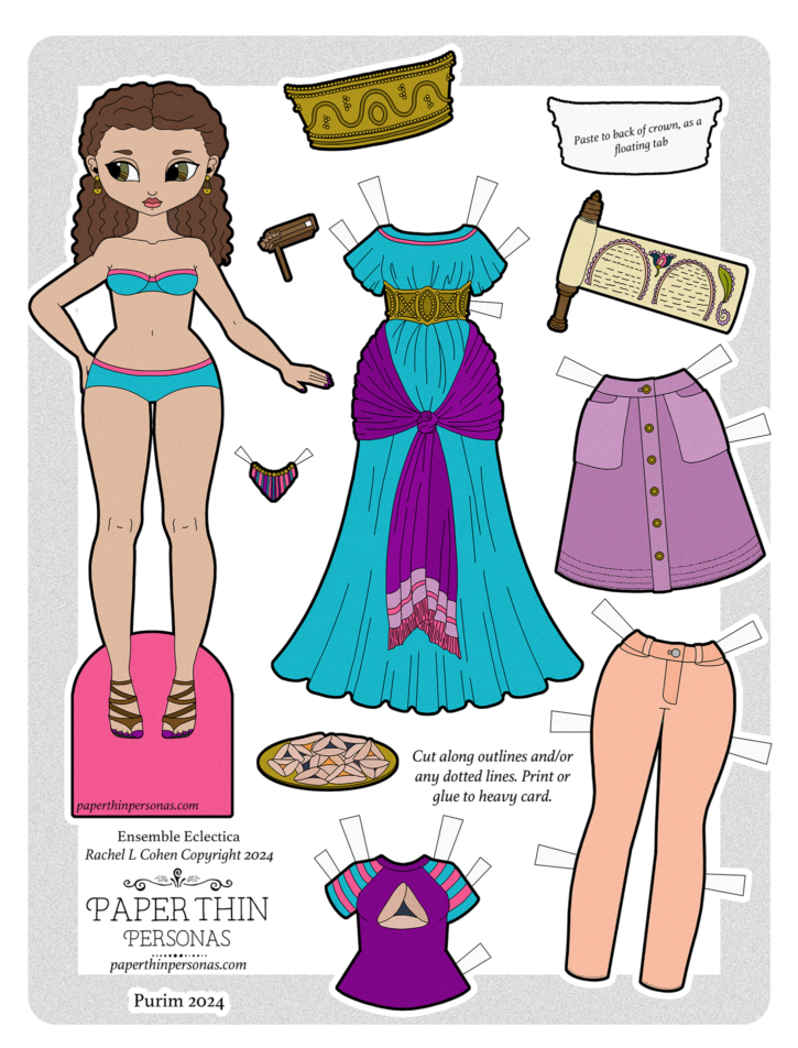 A printable paper doll for purim kids activities!