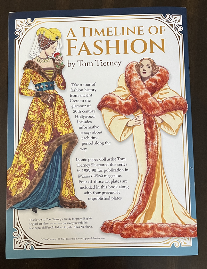 The black cover of A Timeline of Fashion by Tom Tierney.