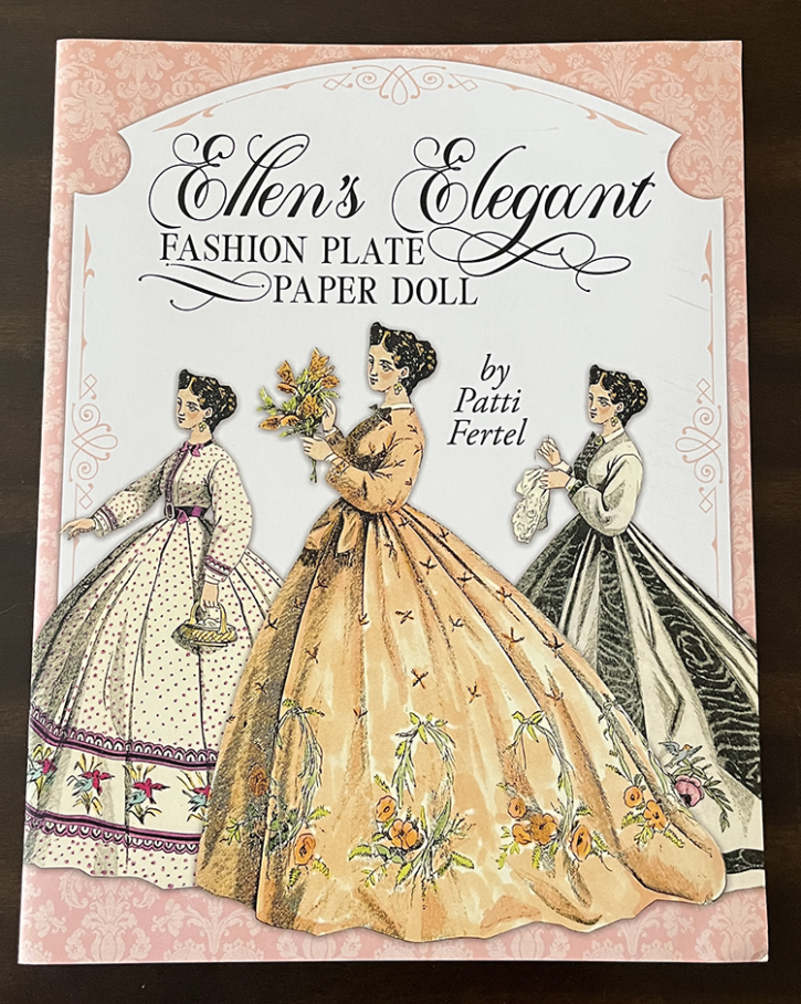 The front cover of Patti Fertel's Ellen's Elegant Fashion Plate Paper Doll. 