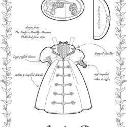A dress from 1830 as a coloring page.