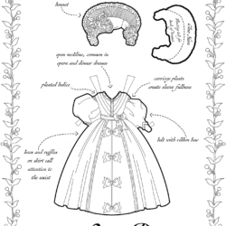 A dress from 1833 as a coloring page.