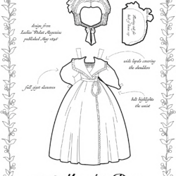 A dress from 1836 as a coloring page.