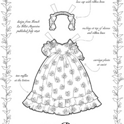 A dress from 1838 as a coloring page.