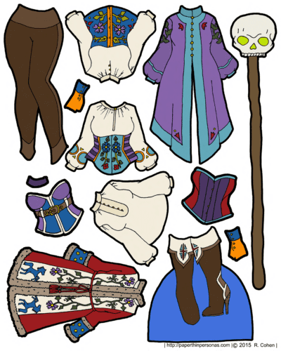 A printable magnetic paper doll inspired by the fairy tale Vasilisa the Beautiful. She has a 28 piece wardrobe. Lots of folkloric clothing.