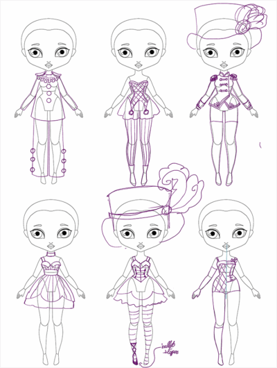 Doodles with circus designs. 