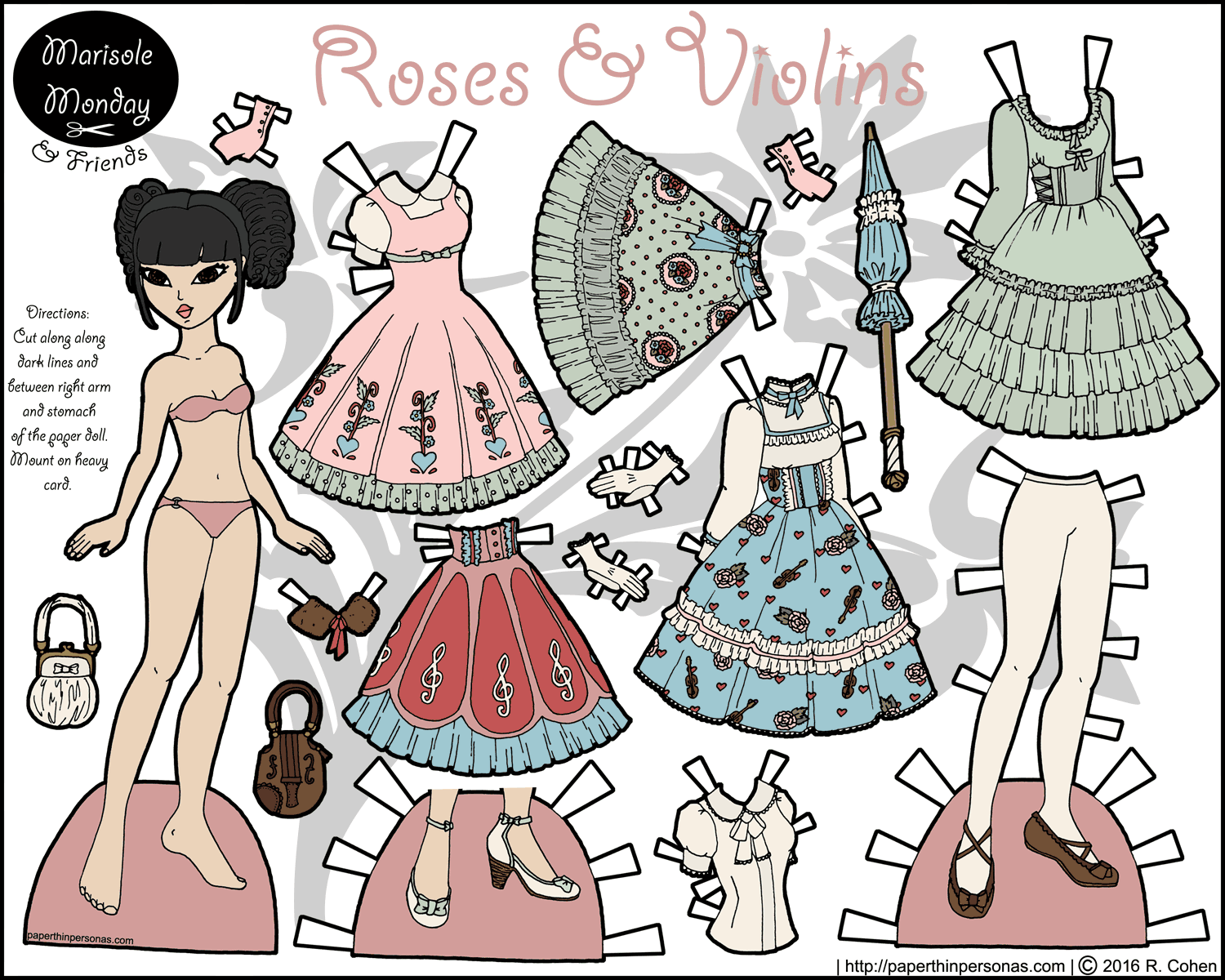 Lovely Look Digital Paper Doll, Instant Download, Printable Paper Doll,  Coloring Pages, Fashion Illustration 