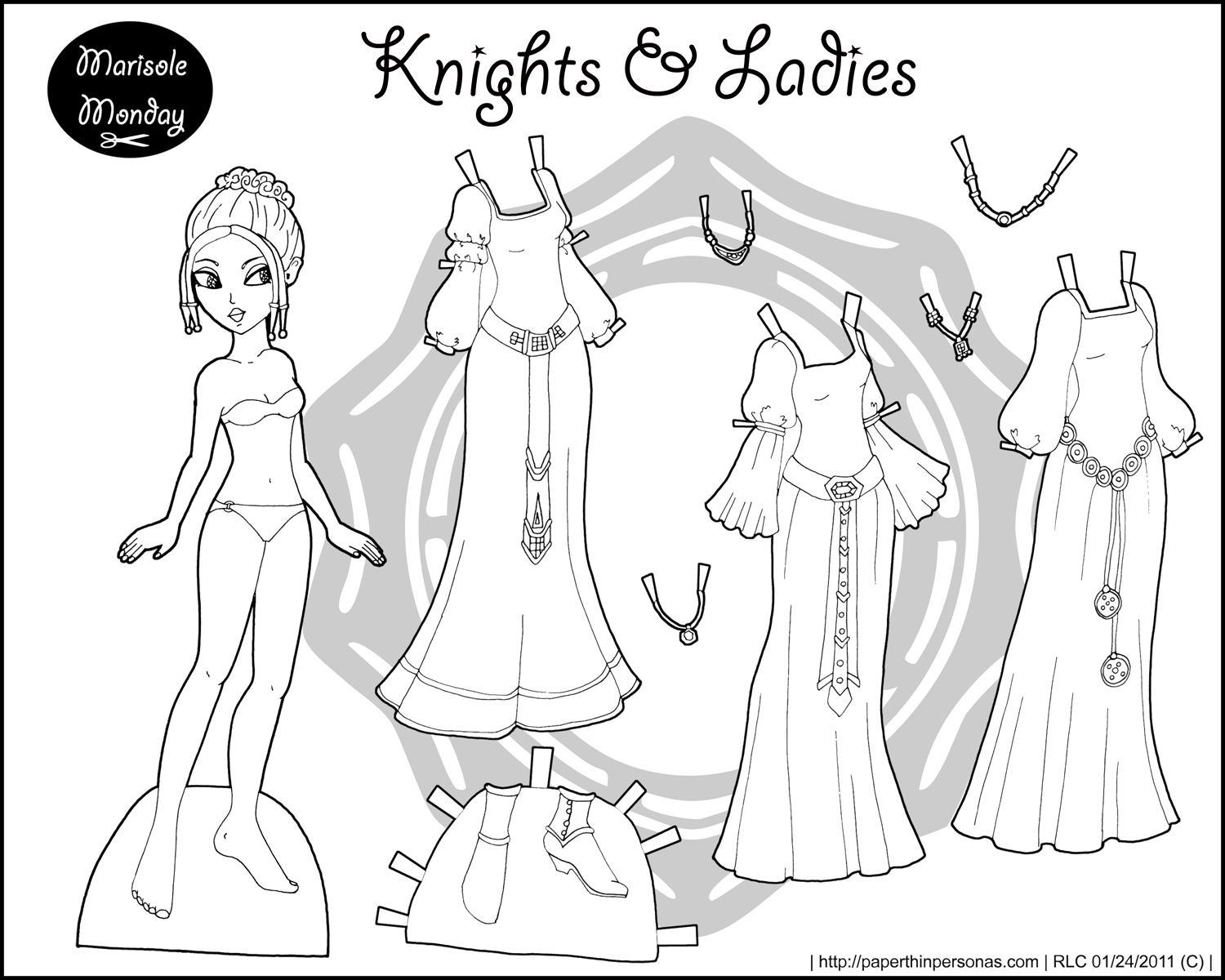 marisole monday paper doll coloring pages