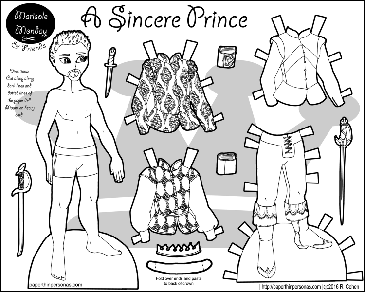 A Sincere Prince: A Fairy Tale Prince Paper Doll