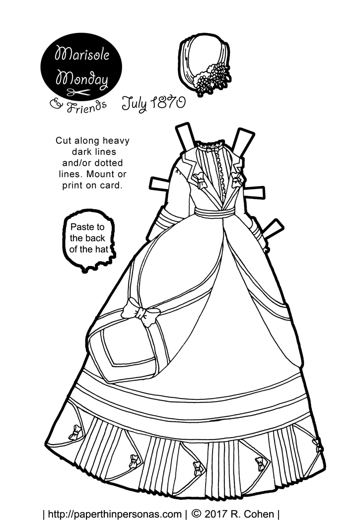 A Printable Paper Doll Dress from 1870 for Marisole Monday & Friends