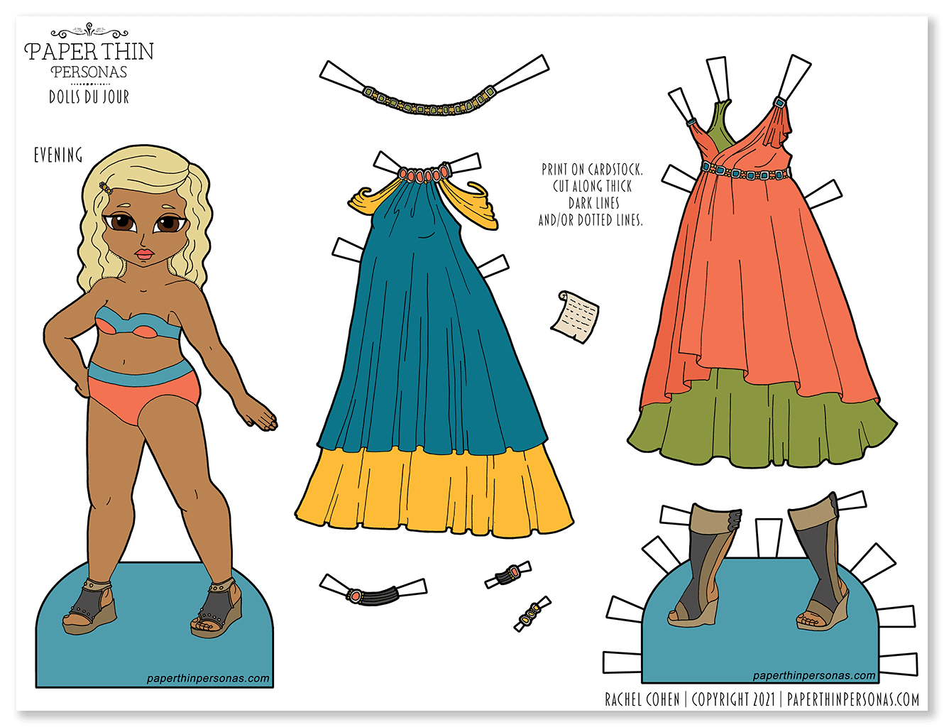 Paper dolls coral clearance dress