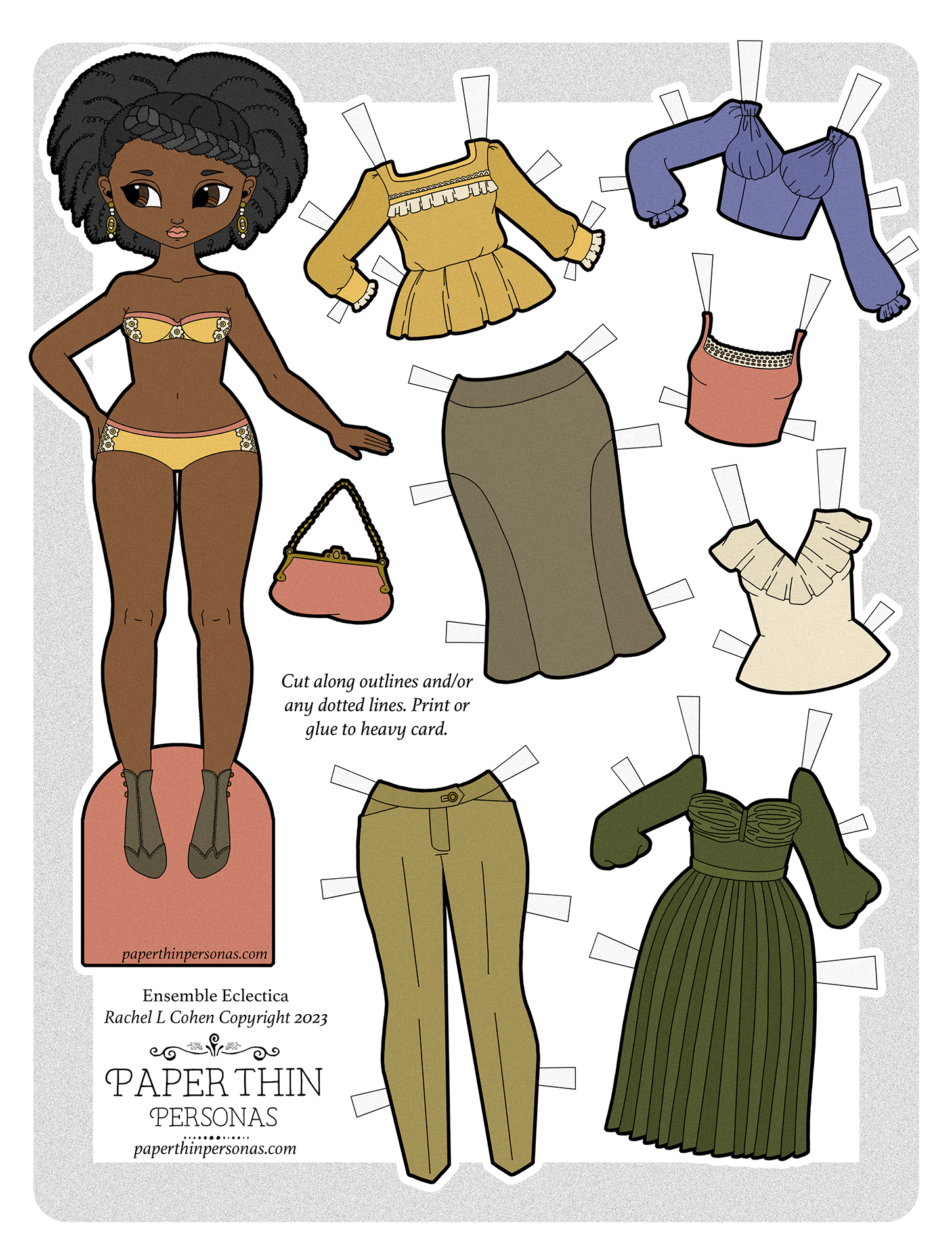 Black paper dolls on sale