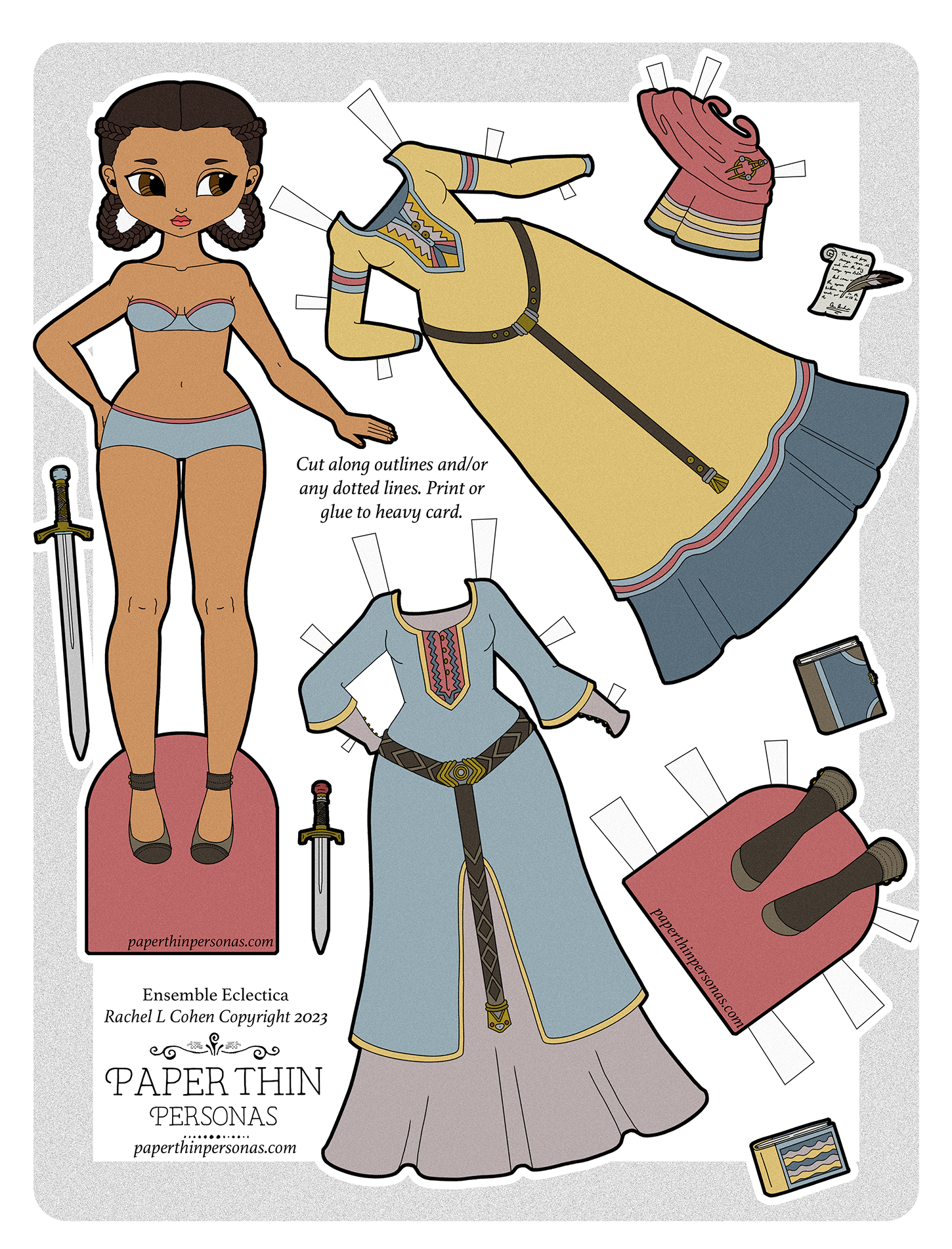 Paper Dolls Princess Play Kit Paper Doll House (Download Now) 