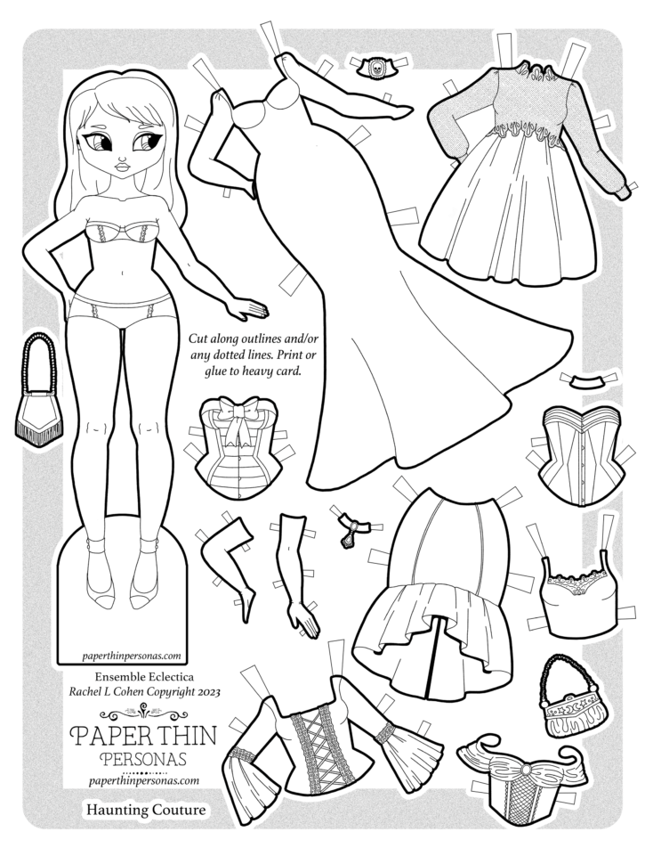 A Gothic Wardrobe Paper Doll for Halloween